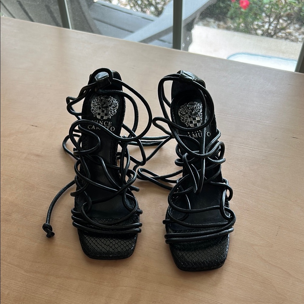 Vince Camuto Black Strappy Heels